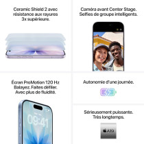 Apple iPhone 17 256 Go Lavande – Écran 6,3", Puce A19, Caméra Center Stage, Autonomie 24h