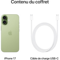 Apple iPhone 17 256 Go Sauge – Écran 6,3", Puce A19, Caméra Center Stage, Autonomie 24h