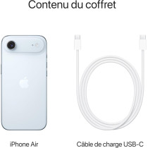 Apple iPhone Air 256 Go – Le Plus Fin des iPhone, Écran 6,5" 120 Hz, Puce A19 Pro, Caméra Center Stage