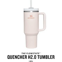 Stanley Quencher H2.0 FlowState™ – Mug Isotherme 1,2 L avec Paille – Rose Quartz - Froid 11h, Glacé 48h - Inox Sans BPA