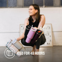 Stanley Quencher H2.0 FlowState™ – Mug Isotherme 1,2 L avec Paille – Plum - Froid 11h, Glacé 48h - Acier Inoxydable Sans BPA