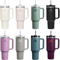 Stanley Quencher H2.0 FlowState™ – Mug Isotherme 1,2 L avec Paille – Ash - Froid 11h, Glacé 48h - Acier Inoxydable Sans BPA