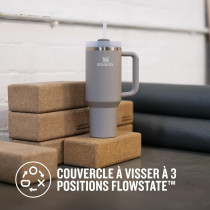 Stanley Quencher H2.0 FlowState™ – Mug Isotherme 1,2 L avec Paille – Ash - Froid 11h, Glacé 48h - Acier Inoxydable Sans BPA