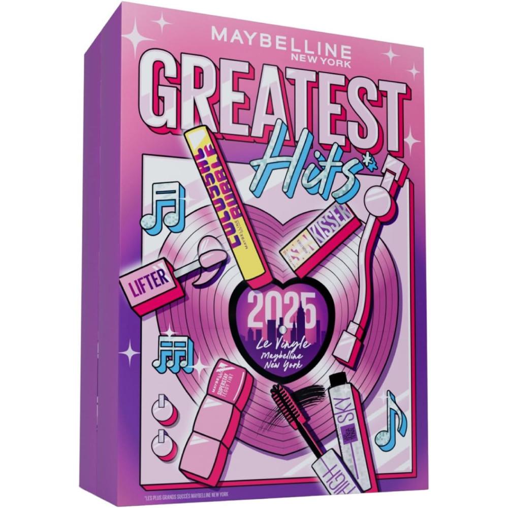 Maybelline New York – Calendrier de l'Avent 2025 – Coffret 24 Produits de Maquillage – Teint, Regard, Lèvres & Ongles